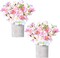 Easter Decorations, 2PCS Artificial Easter Pink Flower Egg Potted Table Decorations